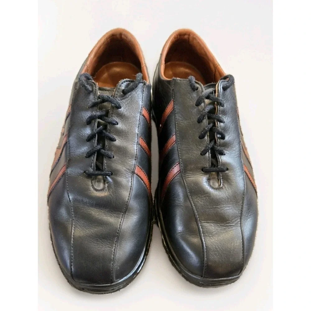 Allen Edmonds Mens 7.5 D Black Brown Leather Casual Oxford Comfort Shoes USA